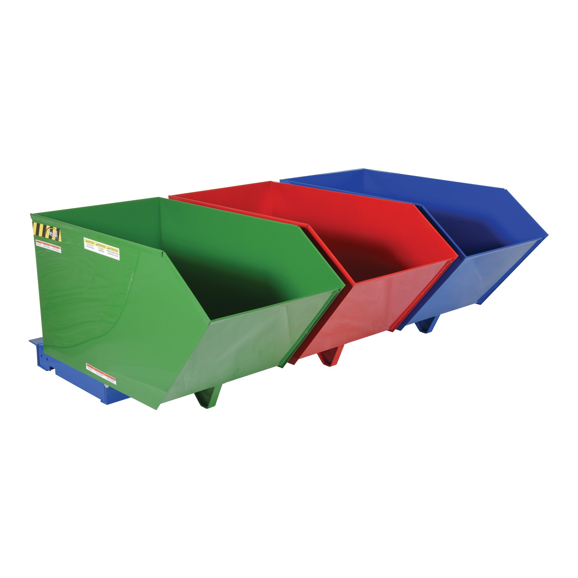 Vestil Triple Bin Recycling Hopper, Capacity 2000lb., Blue, Model# ENVIR-BIN